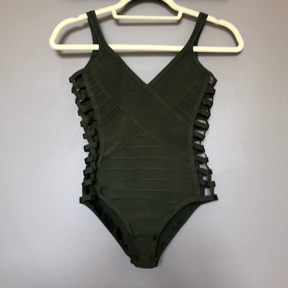 olive green nike bodysuit